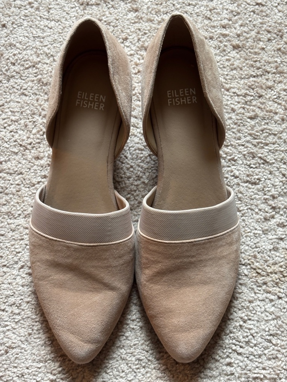 Eileen Fisher Women's Pointed-Toe D'Orsay Flats in Beige